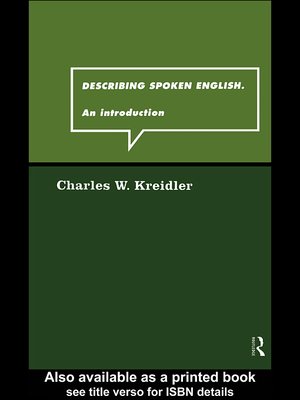 cover image of Describing Spoken English